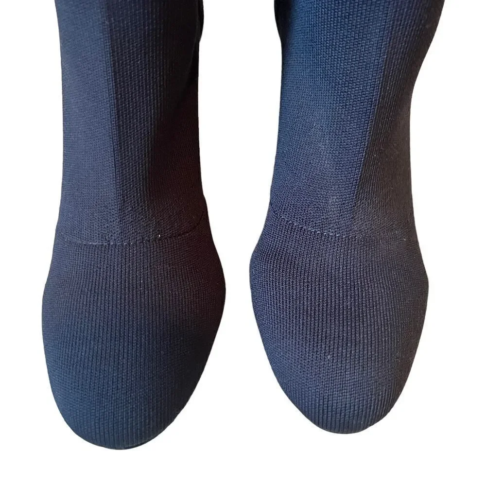 Charles By Charles David Simone Navy Blue Over-The-Knee Stretch Knit Boots
